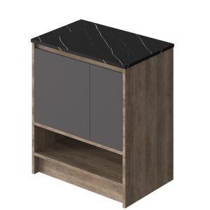 Vanitory Classic Legno Notte 70 cm - Frente Blanco con bacha integrada