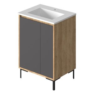 Vanitory Classic Fortezza Notte 60 cm - Frente Negro con bacha integrada