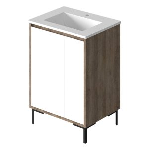 Vanitory Classic Fortezza Notte 60 cm - Frente Blanco con bacha integrada