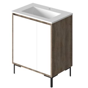 Vanitory Classic Fortezza Notte 70 cm - Frente Blanco con bacha integrada