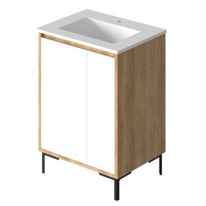 Vanitory Classic Fortezza Giorno 60 cm - Frente Blanco con bacha integrada