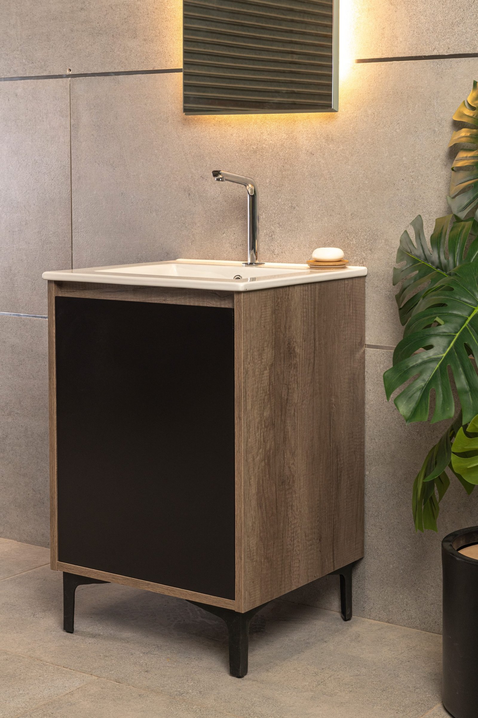 Vanitory Classic Fortezza Notte 50 cm - Frente Negro con bacha integrada - Image 3