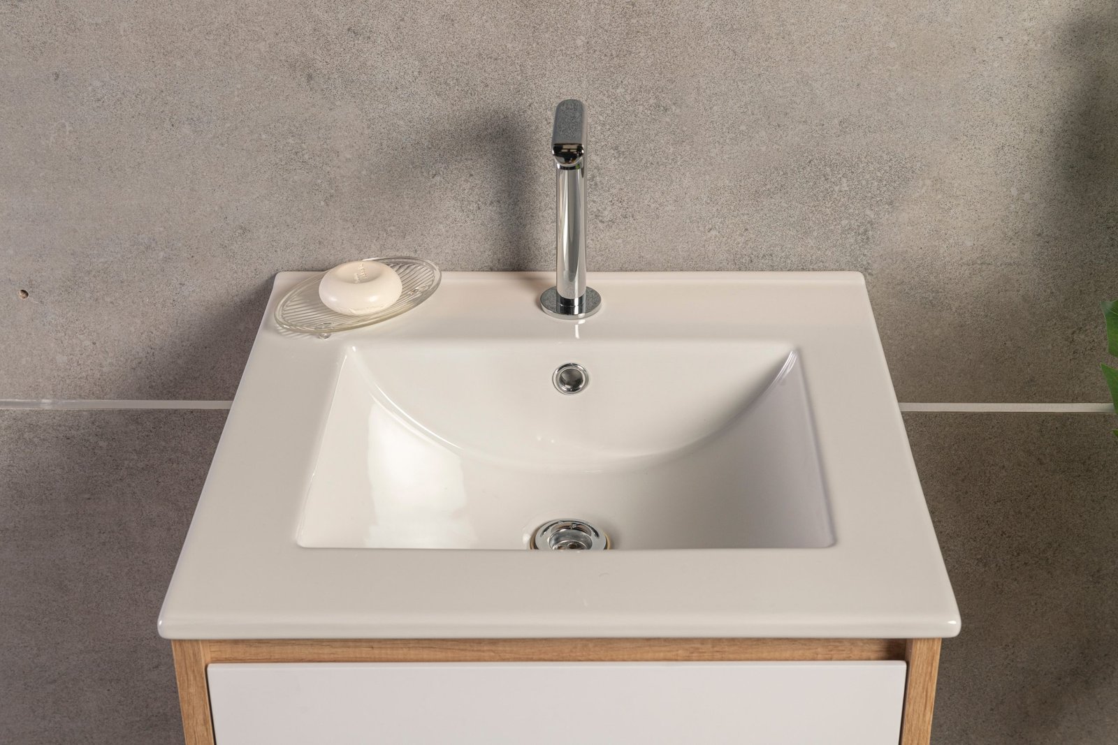 Vanitory Classic Legno Giorno 50 cm - Frente Blanco con bacha integrada - Image 5