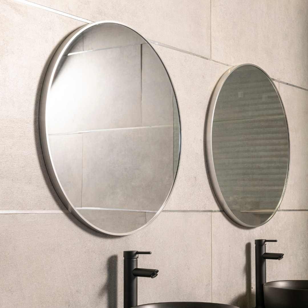 Espejo marco de aluminio Ring Frame 70 cm - Cromo mate