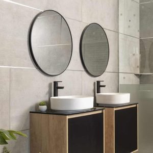 Espejo marco de aluminio Ring Frame 70 cm - Negro mate