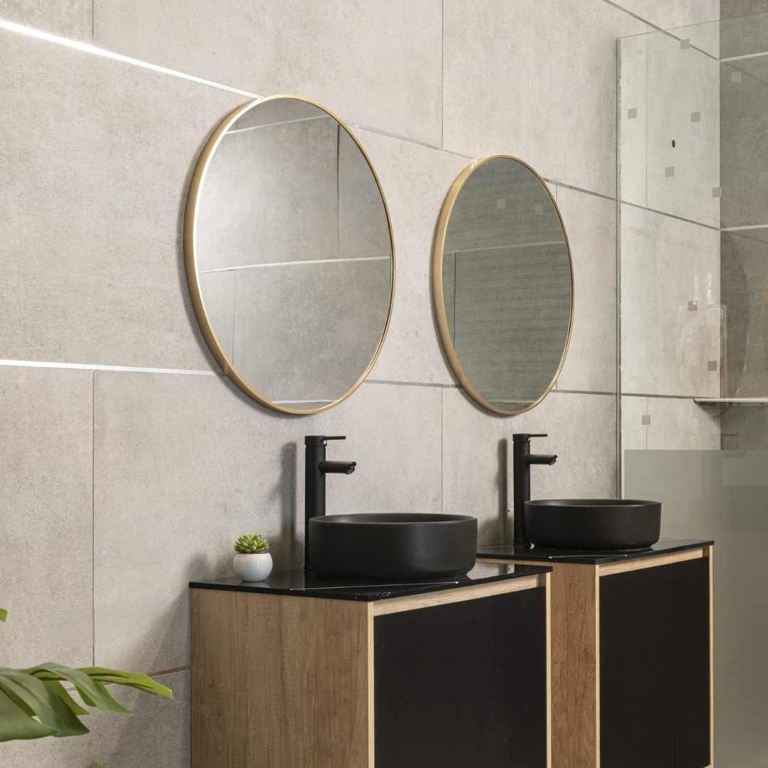 Espejo marco de aluminio Ring Frame 70 cm - Oro mate