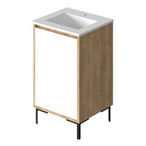 Vanitory Classic Fortezza Giorno 50 cm - Frente Blanco con bacha integrada