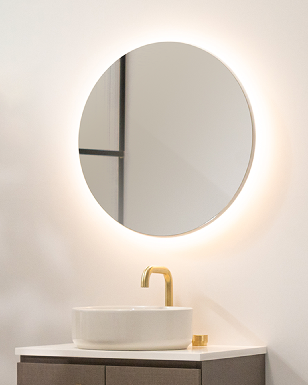 Espejo de baño retroiluminado redondo